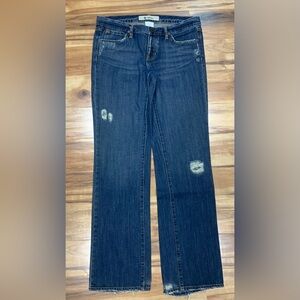 Gap Jeans Original Boy Cut Distressed Denim Button Fly Womens 10L